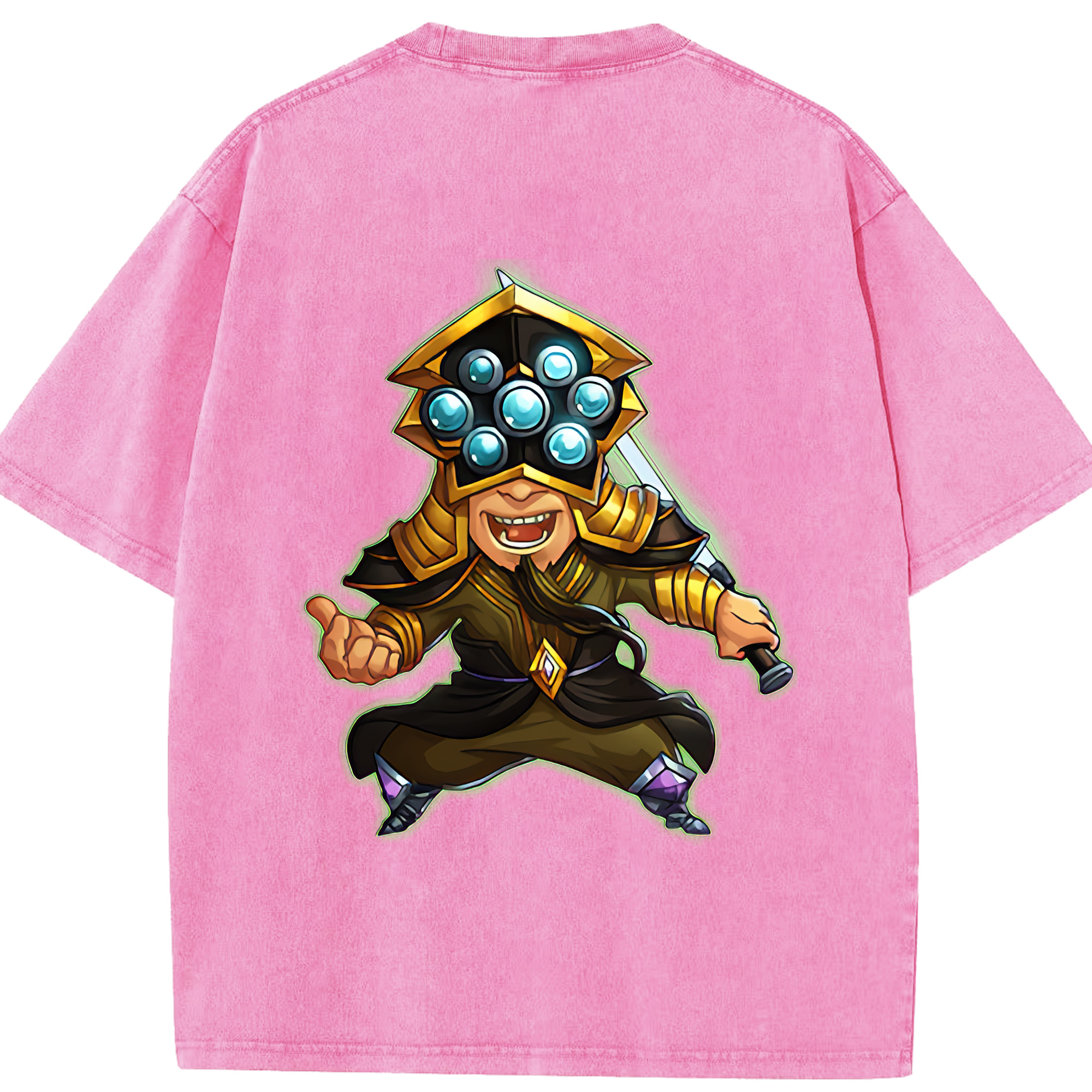 リーグ・オブ・レジェンド League of Legends LOL 綿100% ヴィンテージ風 半袖Tシャツ（背面プリント）